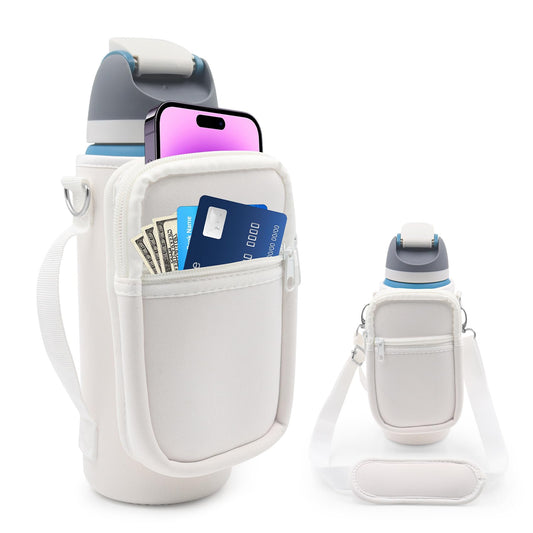 32oz Owala Water Bottle Sleeve with Strap & Storage Pockets
