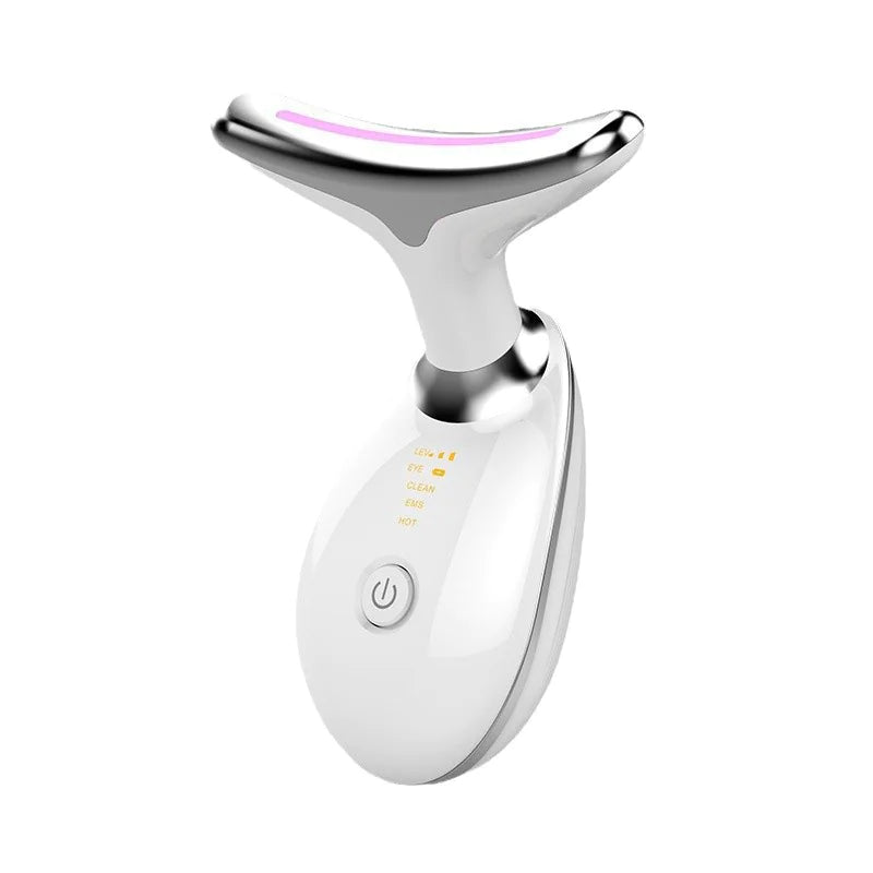 White and silver skincare device on a white background